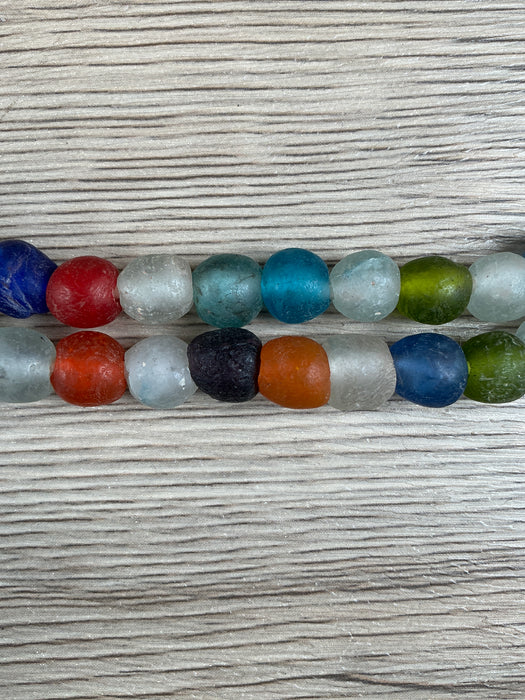 Hidden Gems: Multicolor Recycled Glass Beads (11mm)