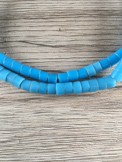 Hidden Gems: Vintage Cylindrical Blue Czech Glass Beads