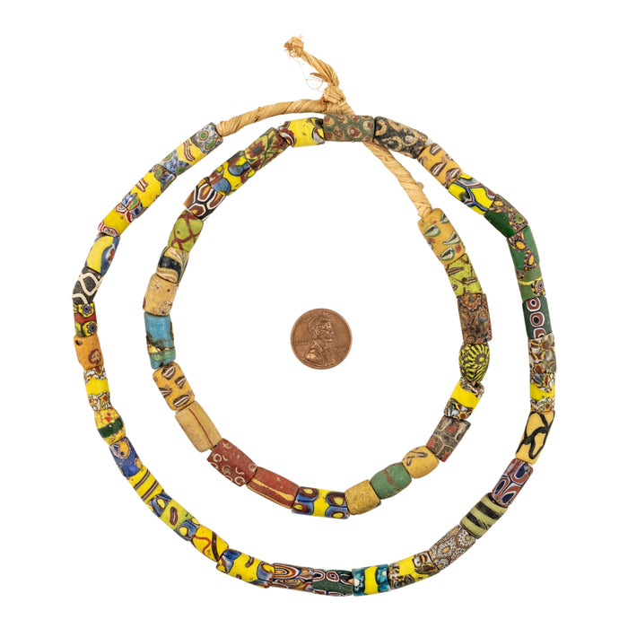 Thin Antique Venetian Millefiori African Trade Beads #20720