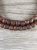 Hidden Gems: Amber Black Swirl Recycled Glass Beads