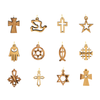 Palestinian Olive Wood Pendant Set from Bethlehem (12 Piece Variety Pack)