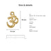 Gold open Om charm size and details: 18 x 14 mm pewter, 2mm loop hole, made in Europe