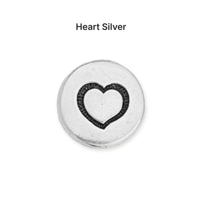 pewter buttons 07 option heart silver