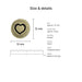 pewter buttons size details heart brass