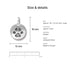 Antiqued silver paw print coin charm size and details: 16 x 12 mm pewter, 2mm loop hole, made in Europe