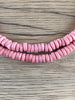 Hidden Gems: Pink Sliced Sandcast Heishi Beads