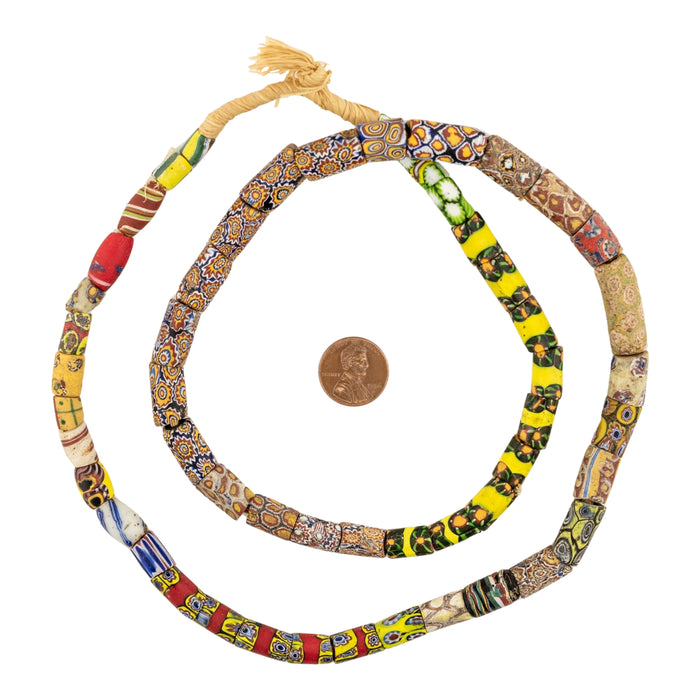 Thin Antique Venetian Millefiori African Trade Beads #20735