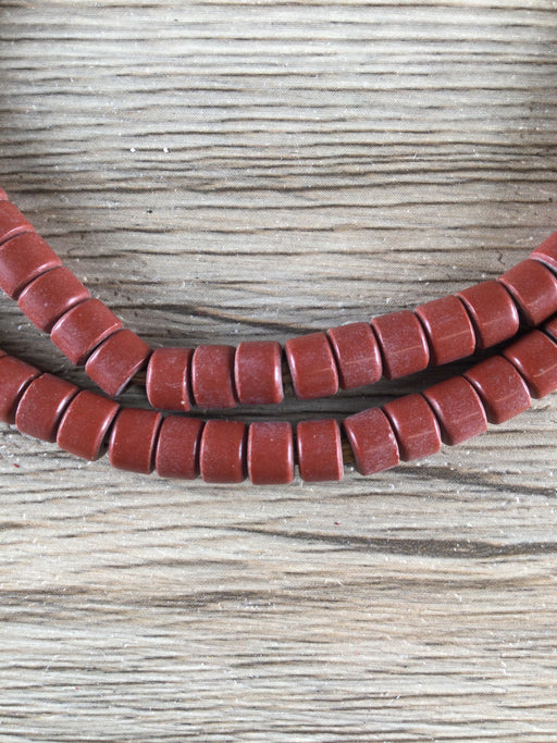 Hidden Gems: Vintage Brown Cylindrical Czech Glass Beads