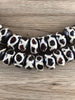 Hidden Gems: Large Kenya Batik Bone Beads (1 Broken Bead)