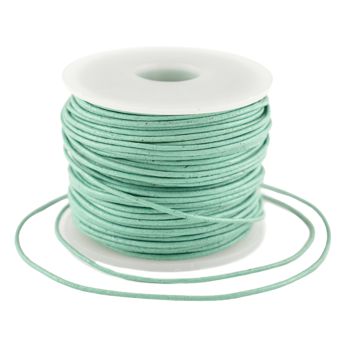 0.8mm Mint Green Round Leather Cord (75ft)
