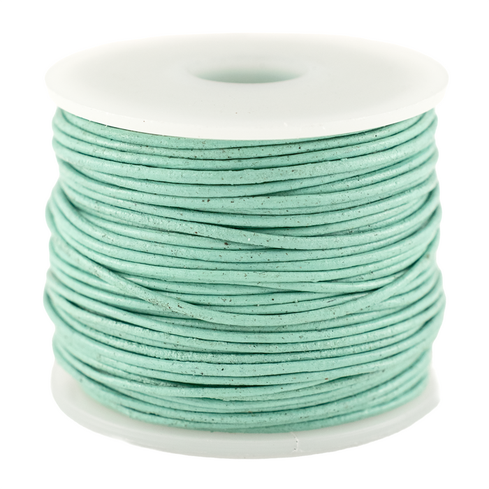0.8mm Mint Green Round Leather Cord (75ft)