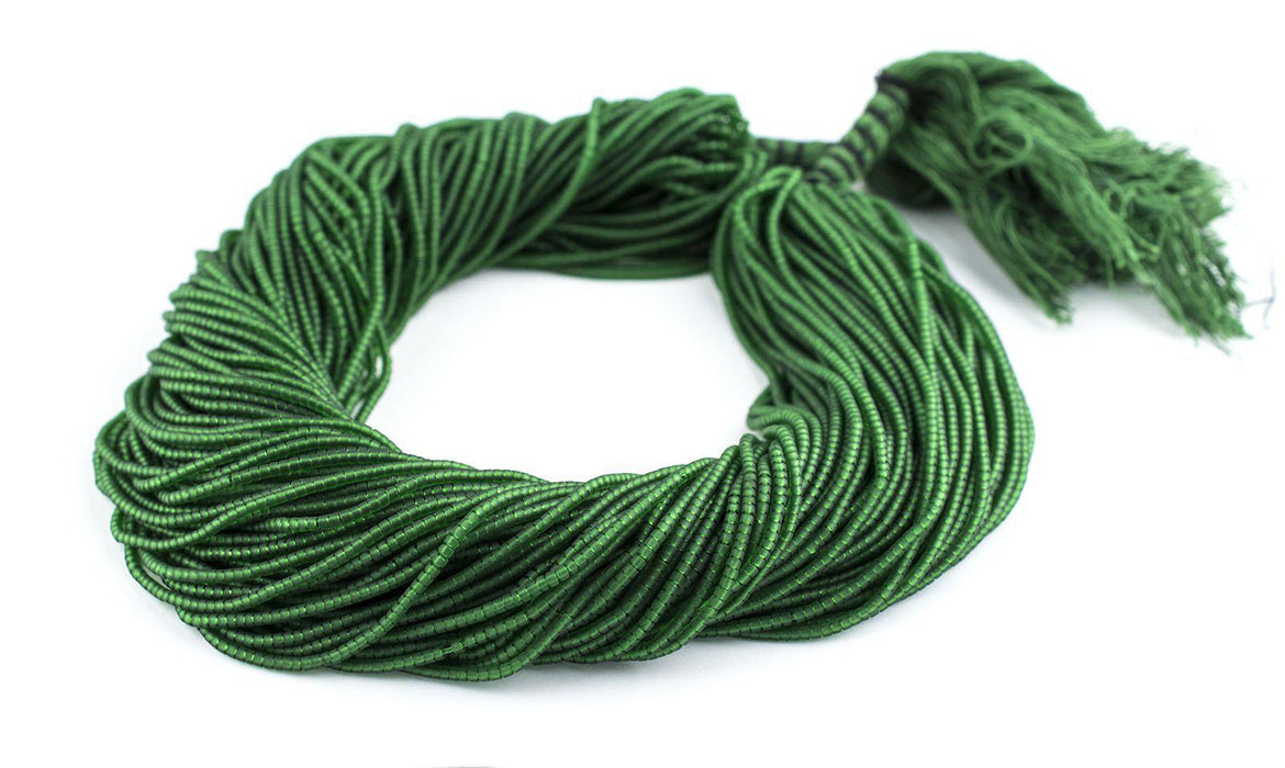 Dark Green Afghan Tribal Seed Beads (10 Strands)