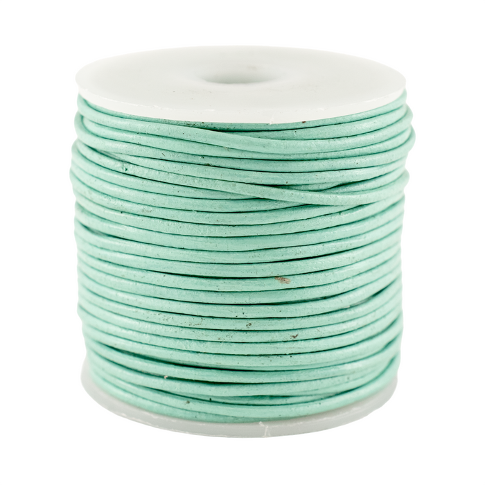1.0mm Mint Green Round Leather Cord (75ft)