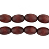 Chestnut Brown Oval Natural Wood Beads (15x10mm)