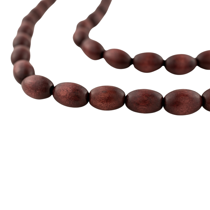 Chestnut Brown Oval Natural Wood Beads (15x10mm)