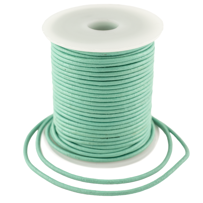 2.0mm Mint Green Round Leather Cord (75ft)