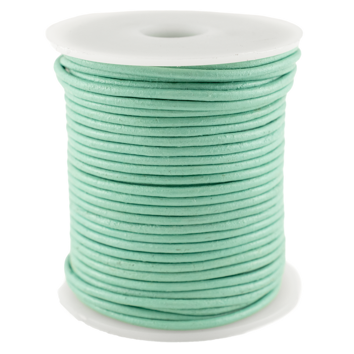 2.0mm Mint Green Round Leather Cord (75ft)