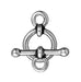 Antiqued Silver Bar & Ring Toggle Clasp Set (10mm) (10 Pack) - The Bead Chest