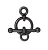 Midnight Black Bar & Ring Toggle Clasp Set (10mm) (10 Pack)