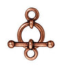 Antiqued Copper Bar & Ring Toggle Clasp Set (10mm) (10 Pack)
