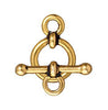 Antiqued Gold Bar & Ring Toggle Clasp Set (10mm) (10 Pack)