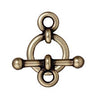 Antiqued Brass Bar & Ring Toggle Clasp Set (10mm) (5 Pack)