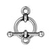 Antiqued Silver Bar & Ring Toggle Clasp Set (12mm) (5 Pack) - The Bead Chest