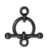Midnight Black Bar & Ring Toggle Clasp Set (12mm) (10 Pack) - The Bead Chest