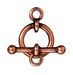 Antiqued Copper Bar & Ring Toggle Clasp Set (12mm) (5 Pack) - The Bead Chest