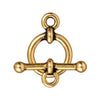 Antiqued Gold Bar & Ring Toggle Clasp Set (12mm) (10 Pack)