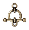 Antiqued Brass Bar & Ring Toggle Clasp Set (12mm) (5 Pack)