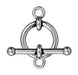 Antiqued Silver Bar & Ring Toggle Clasp Set (18mm) (5 Pack) - The Bead Chest