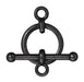 Midnight Black Bar & Ring Toggle Clasp Set (18mm) (2 Pack) - The Bead Chest