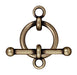 Antiqued Brass Bar & Ring Toggle Clasp Set (18mm) (5 Pack) - The Bead Chest