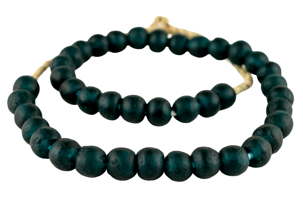 Alpine Teal Recycled Glass Beads (14mm)