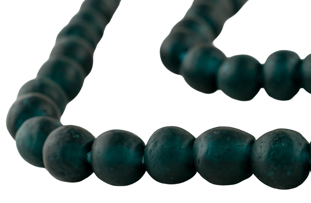 Alpine Teal Recycled Glass Beads (14mm)