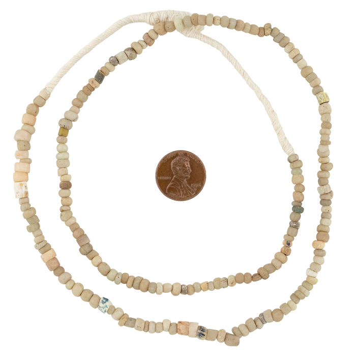 White Ancient Djenne Nila Glass Beads