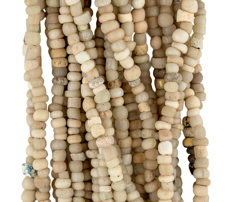 White Ancient Djenne Nila Glass Beads