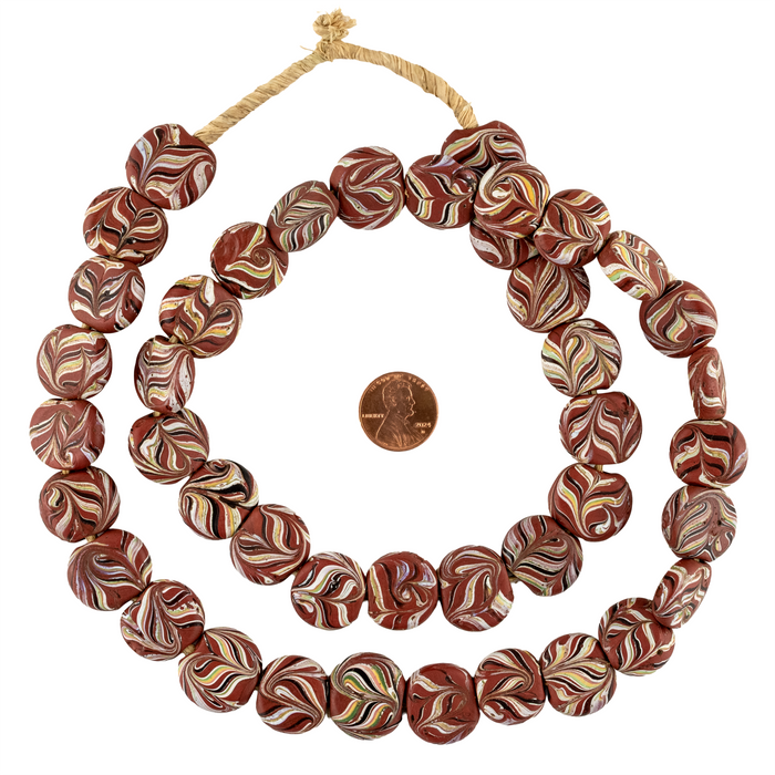 Rare Flat Circular Fancy Antique Venetian Trade Beads #17764