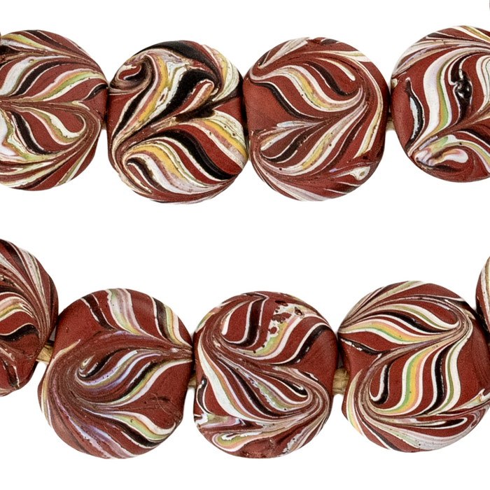 Rare Flat Circular Fancy Antique Venetian Trade Beads #17764