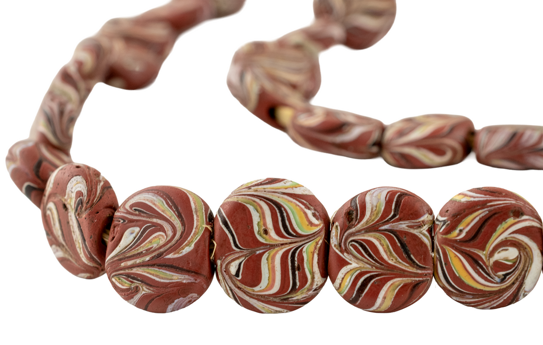 Rare Flat Circular Fancy Antique Venetian Trade Beads #17764