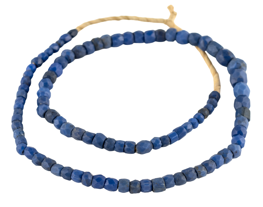 Multifaceted Antique Russian Blue Trade Beads #77303