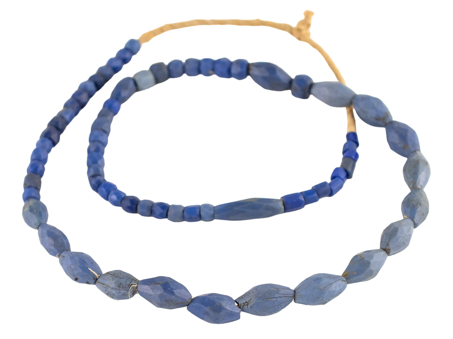Multifaceted Antique Russian Blue Trade Beads  #77303