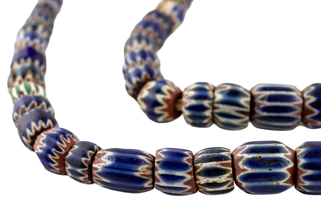 Rare Graduated Antique Venetian Seven Layer Chevron Beads #17762