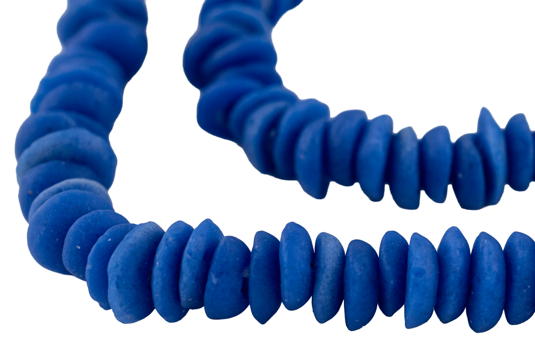 Ocean Blue Ashanti Saucer Beads (8mm)