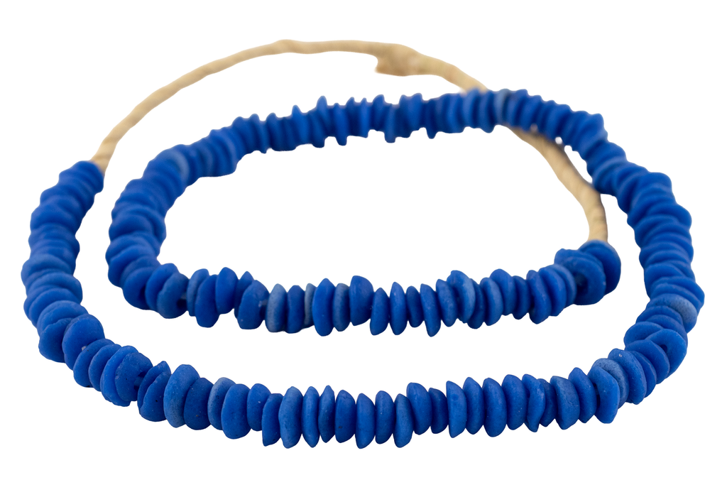 Ocean Blue Ashanti Saucer Beads (8mm)