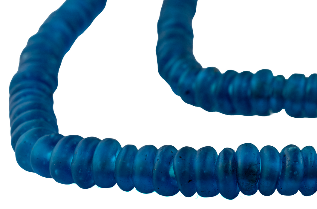 Azul Rondelle Recycled Glass Beads