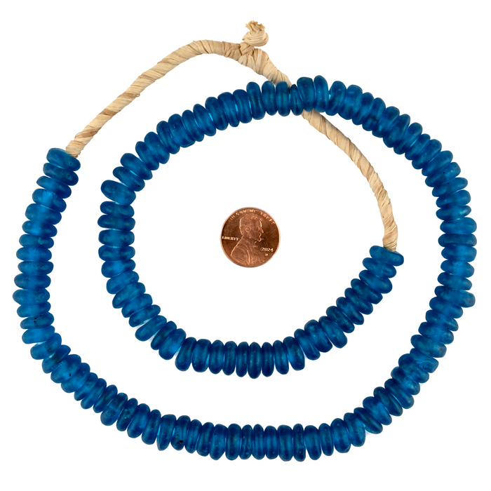 Azul Rondelle Recycled Glass Beads