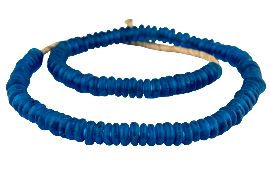 Azul Rondelle Recycled Glass Beads