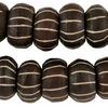Matte Carved Chevron Dark Brown Bone Beads (Large)
